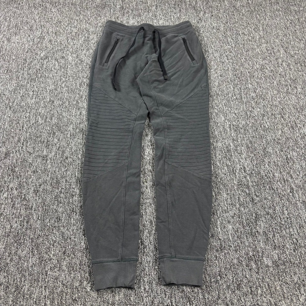 Alo Yoga Urban Moto Jogger Sweatpants Zipper Pockets Anthracite Grey XS